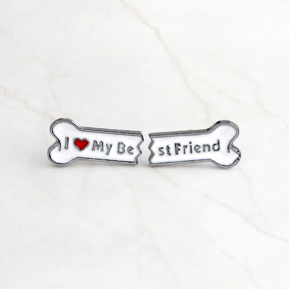NEW I Love My Best Friend Enamel Pin Brooch - Picture 2 of 8
